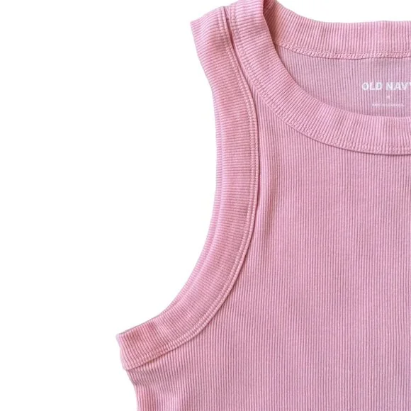 Old Navy girls medium pink stretchy ribbed sleeveless pullover tank top NWT - Picture 3 of 7
